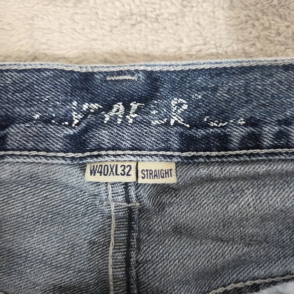 Flypaper Jeans Men's 40x32 Straight Fit Distressed‎ Embroidered Pockets Ripped